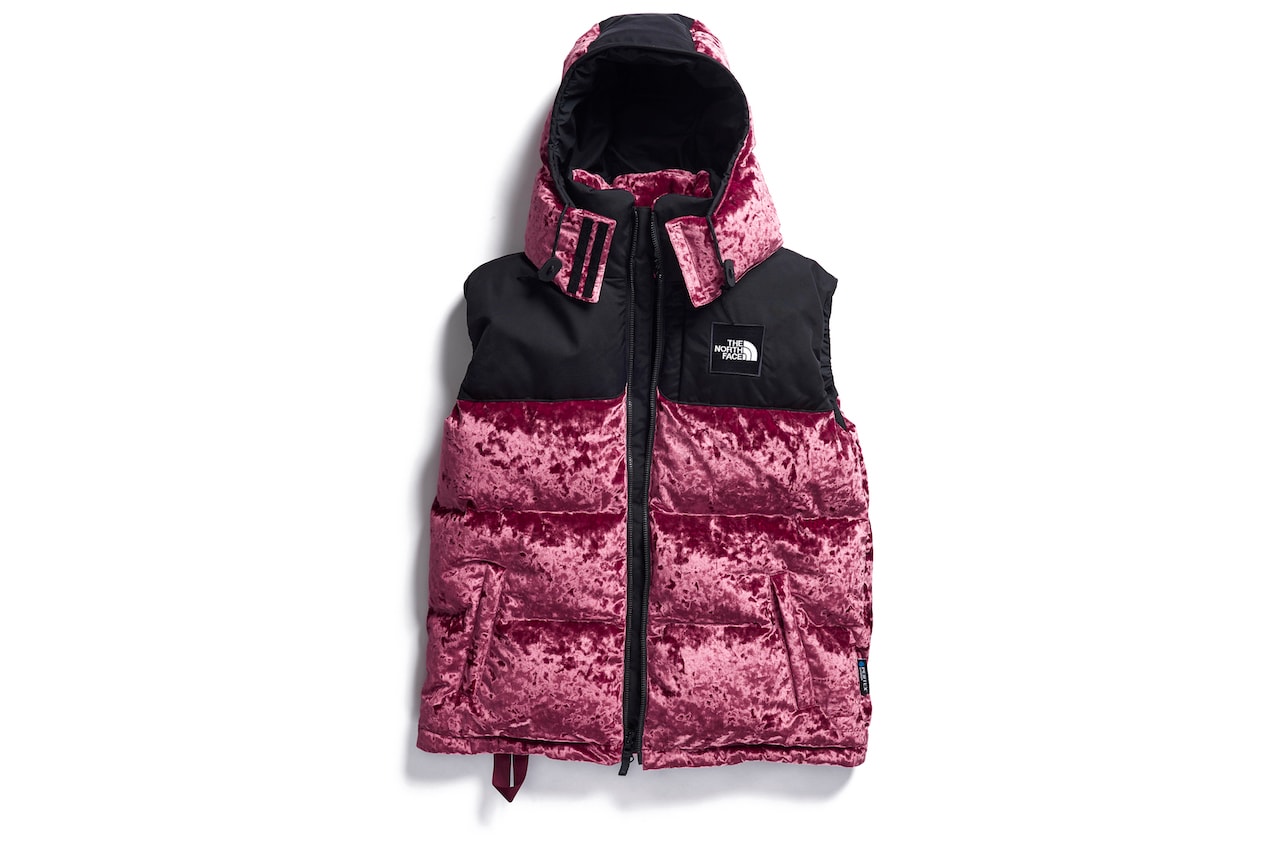 The North Face Black Series Velvet Collection Jacket Puffer Down Outerwear Satin Pink Red Blue White Black Grey Pants