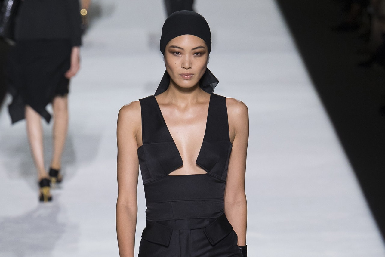 Tom Ford Spring Summer 2019 New York Fashion Week Show Collection Chiharu Okunugi Dress Black