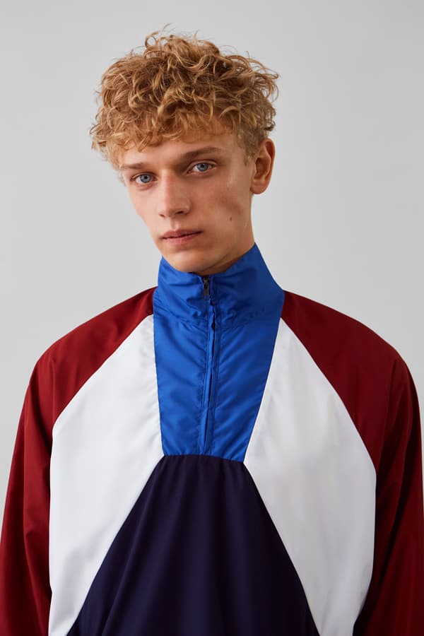 Wood Wood Spring Summer 2019 Lookbook Jacket Maroon White Blue