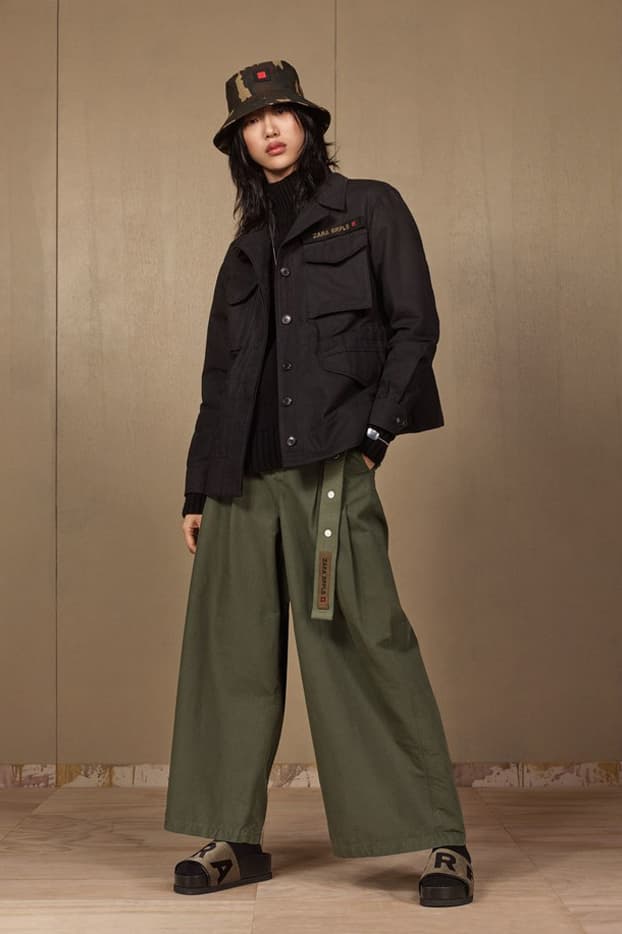 Zara SRPLS 2018 Collection Lookbook Jacket Black Pants Green