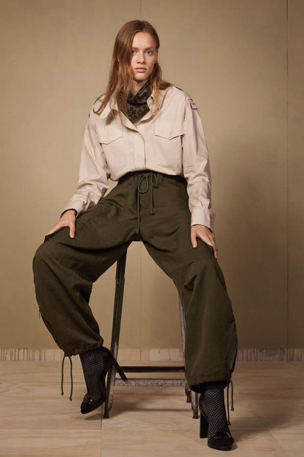 Zara SRPLS 2018 Collection Lookbook Top Tan Cargo Pants Green
