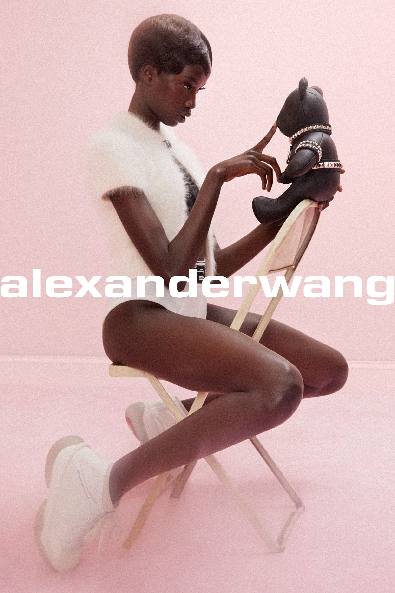 Alexander Wang COLLECTION 1 Drop 2 Angora Championship Cardigan A1 Sneaker White