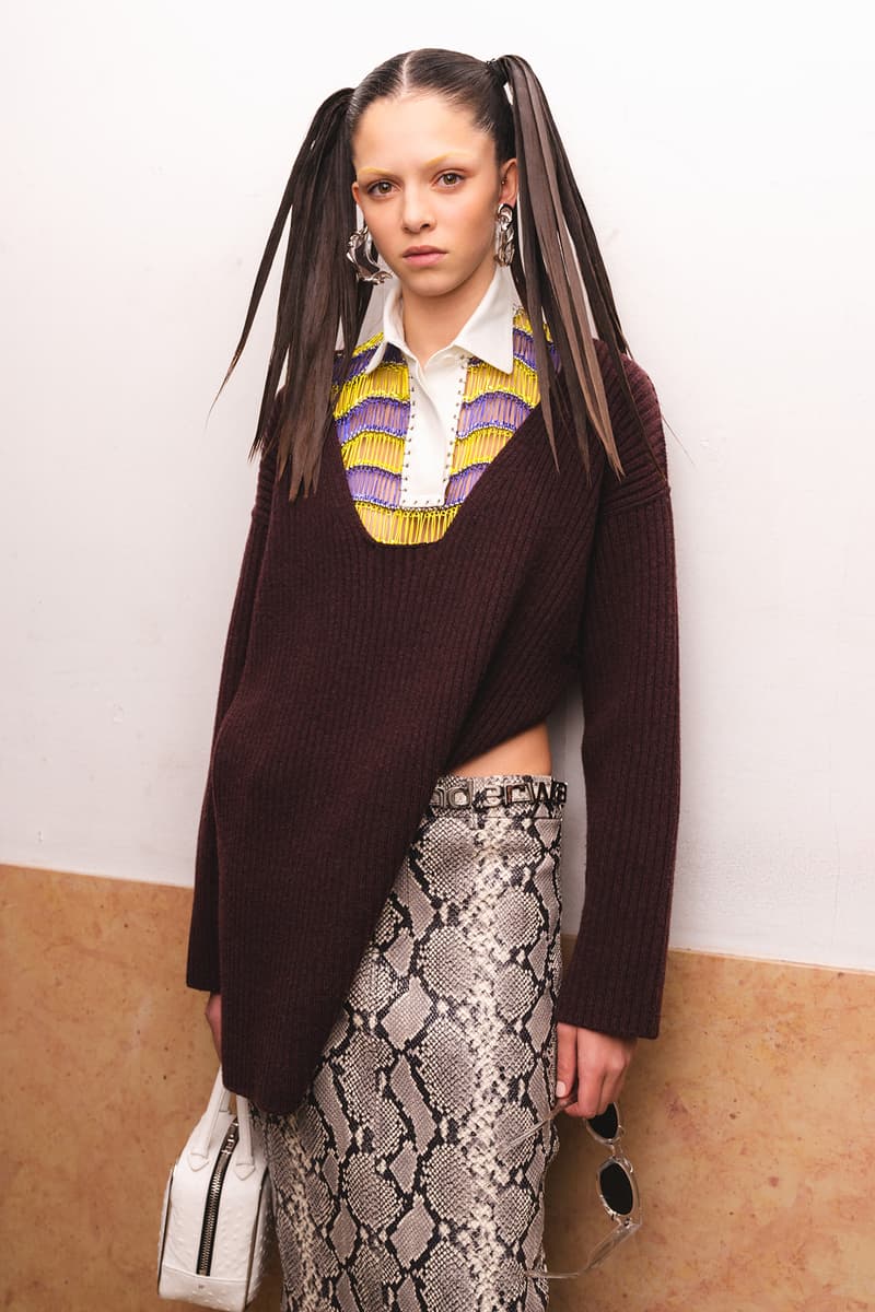 Alexander Wang December 2018 Runway Show Backstage Model Pig Tails