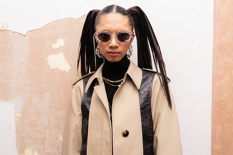 Alexander Wang December 2018 Runway Show Backstage Model Pig Tails Sunglasses