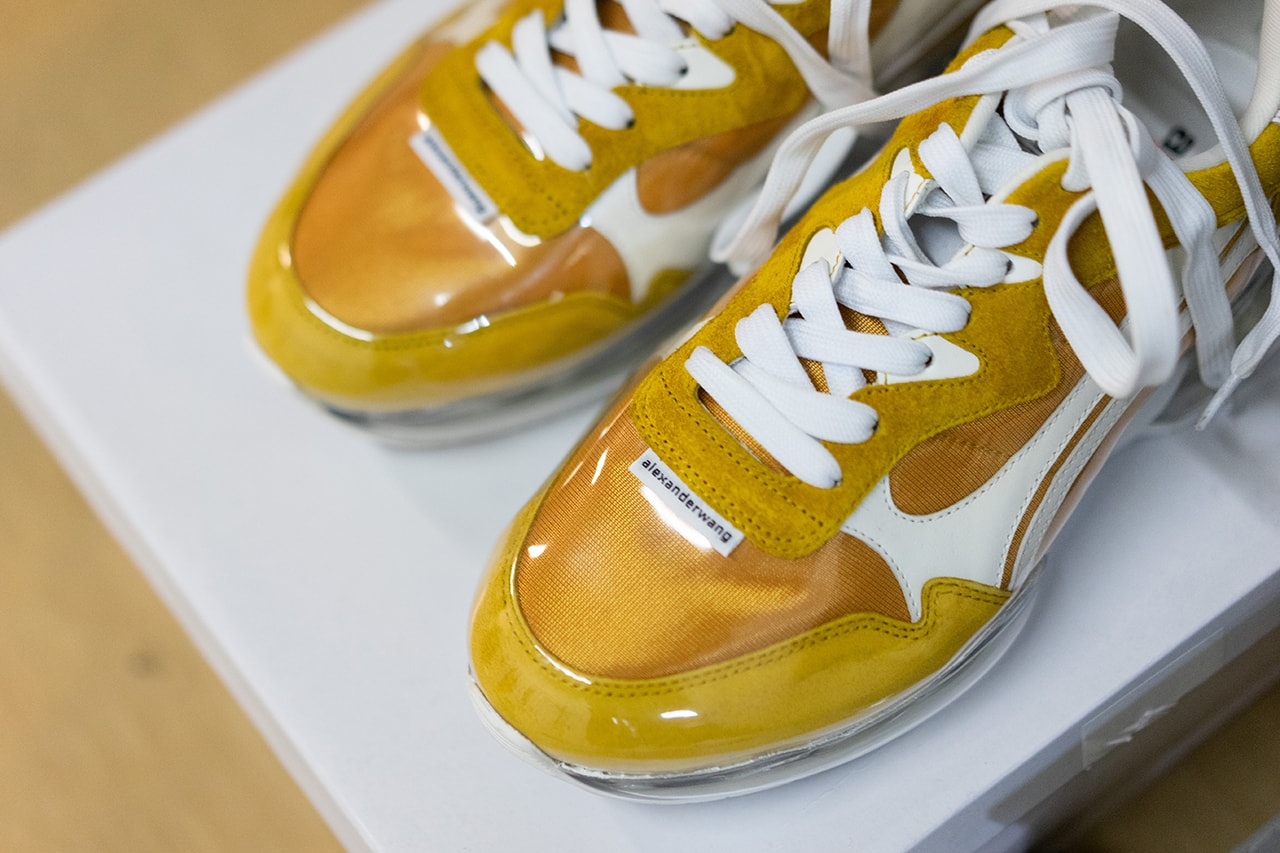 Alexander Wang December 2018 Runway Show Backstage Yellow Sneakers