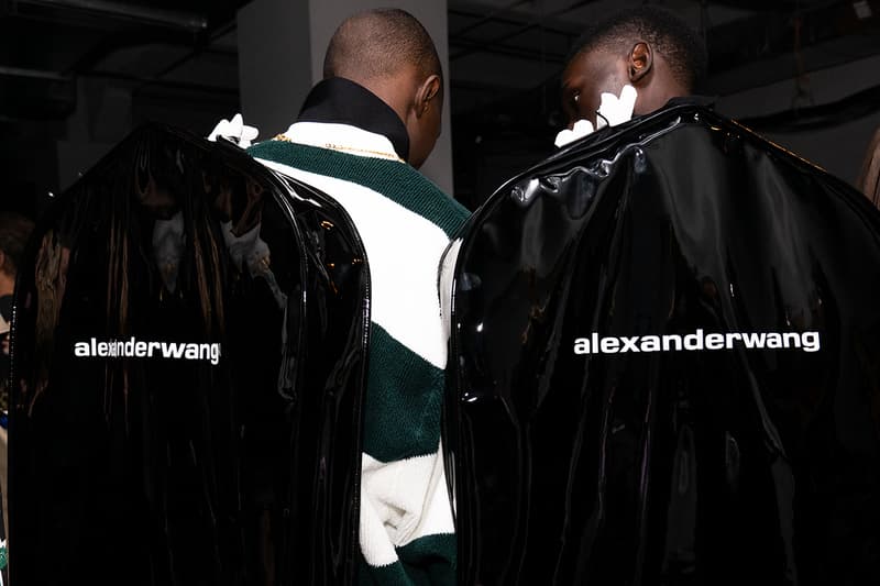 Alexander Wang December 2018 Runway Show Backstage Models logo
