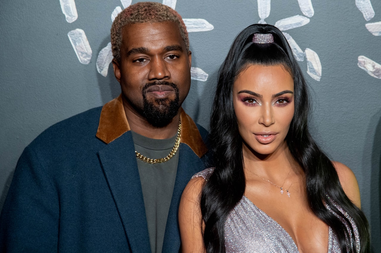 Kanye West Kim Kardashian Versace Fall 2019 Show Jacket Blue Dress Silver