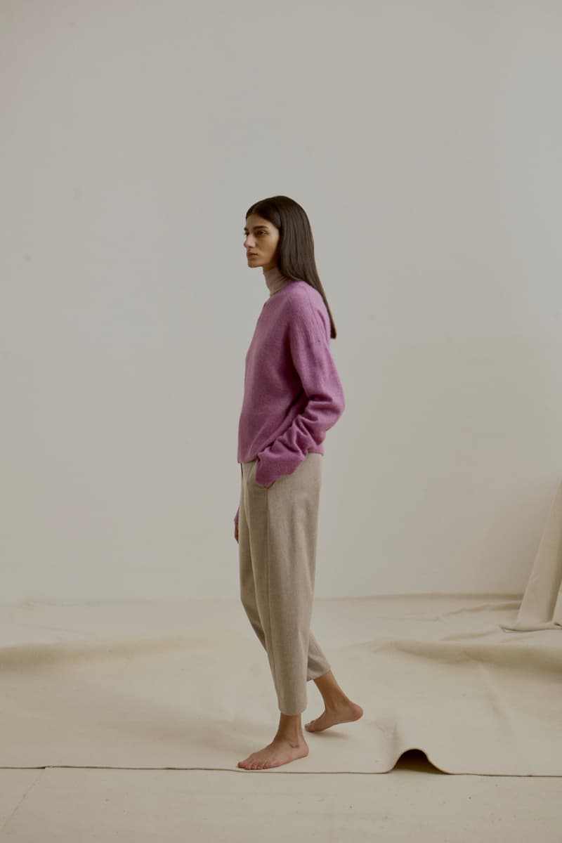 COS Fall Winter 2018 Collection Sweater Purple Trousers Tan