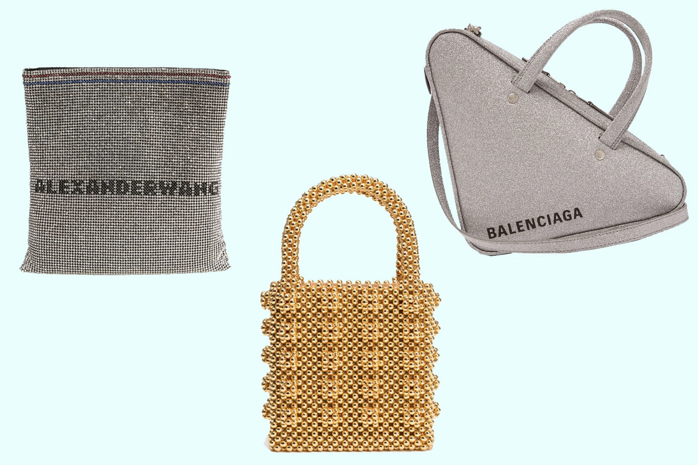 Designer Bags in Silver, Metallic and Glitter