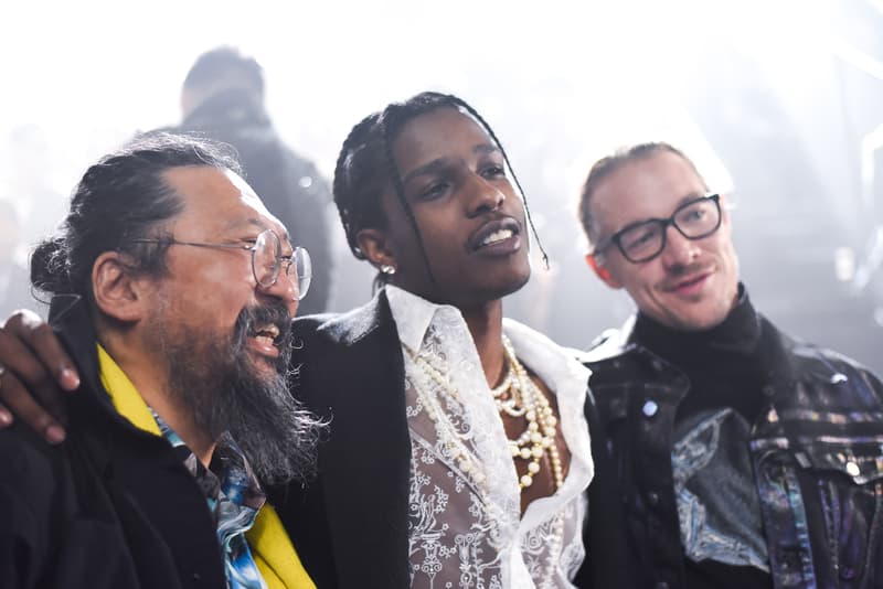 front row dior homme men's pre-fall 2019 yoon ahn matthew williams alyx bella hadid david beckham takashi murakami sorayama
