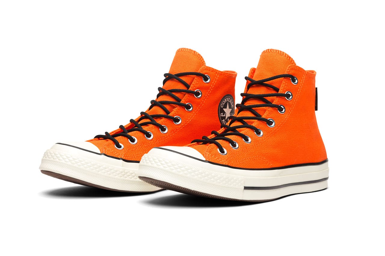 black and orange converse