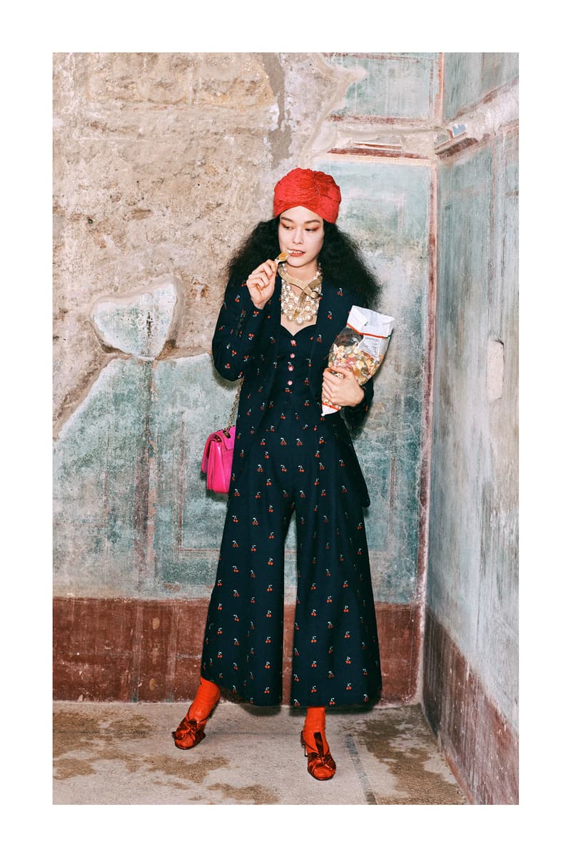 Gucci Pre-Fall 2019 Collection Lookbook Jumpsuit Cardigan Black Red