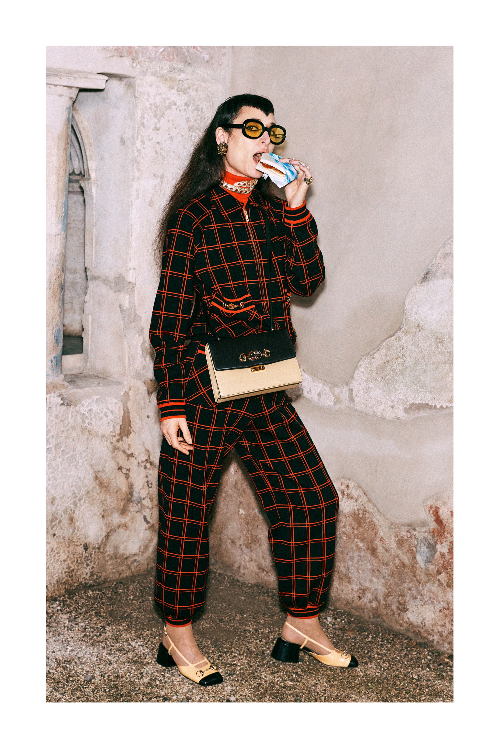 Gucci Pre-Fall 2019 Collection Lookbook Jacket Pants Red Black