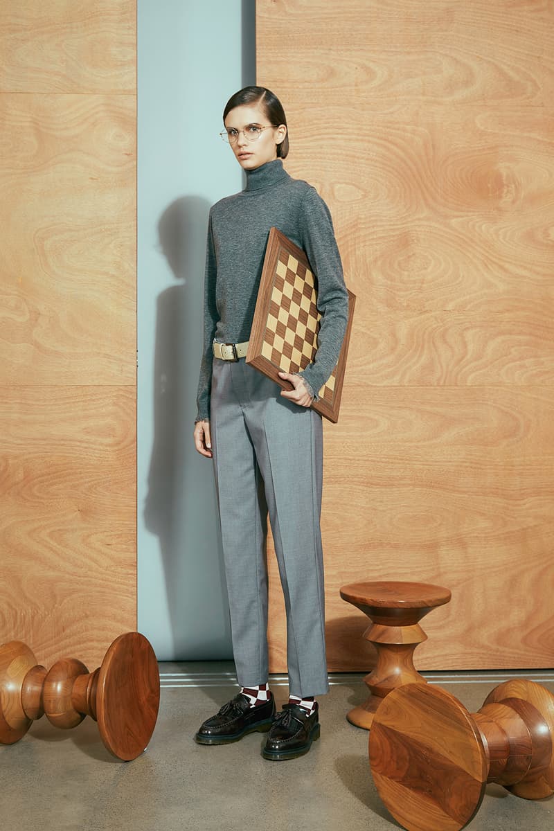 karen walker pre-fall 2019 lookbook suits tweed cardigan wool chess