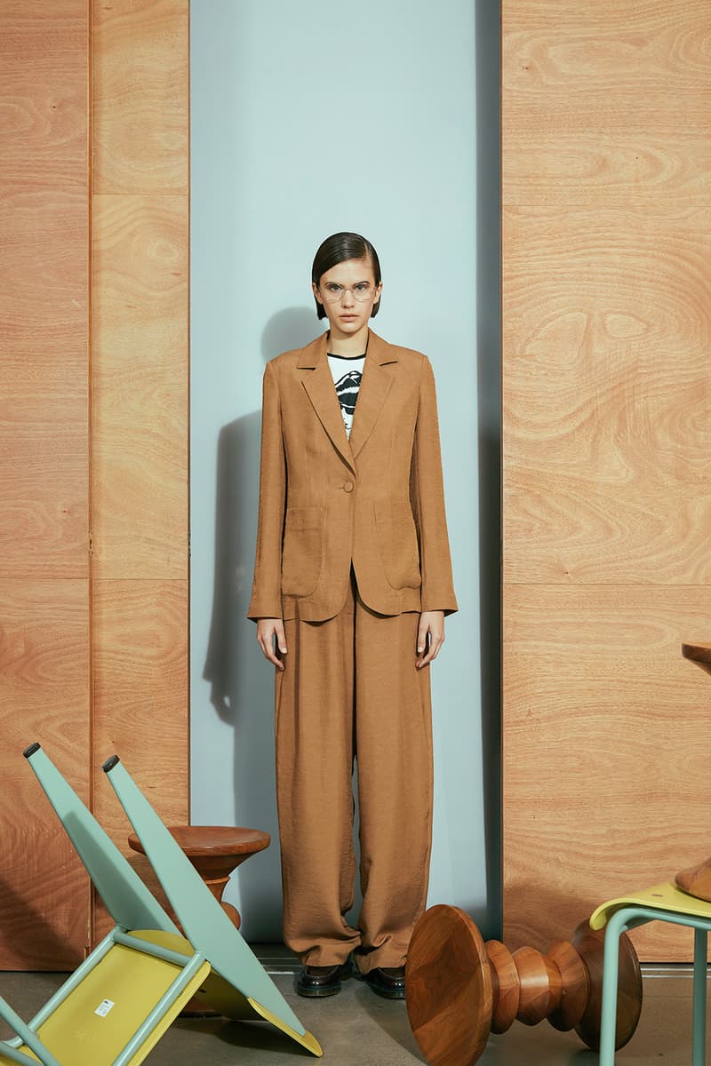 karen walker pre-fall 2019 lookbook suits tweed cardigan wool chess