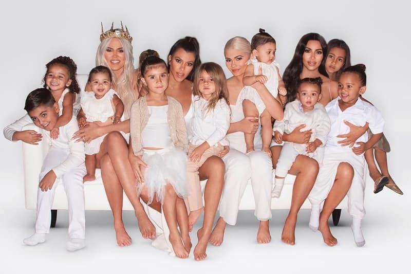 Kim Kardashian Kourtney Khloe Kylie Jenner Christmas 2018 Card North Saint Chicago Stormi Dream True