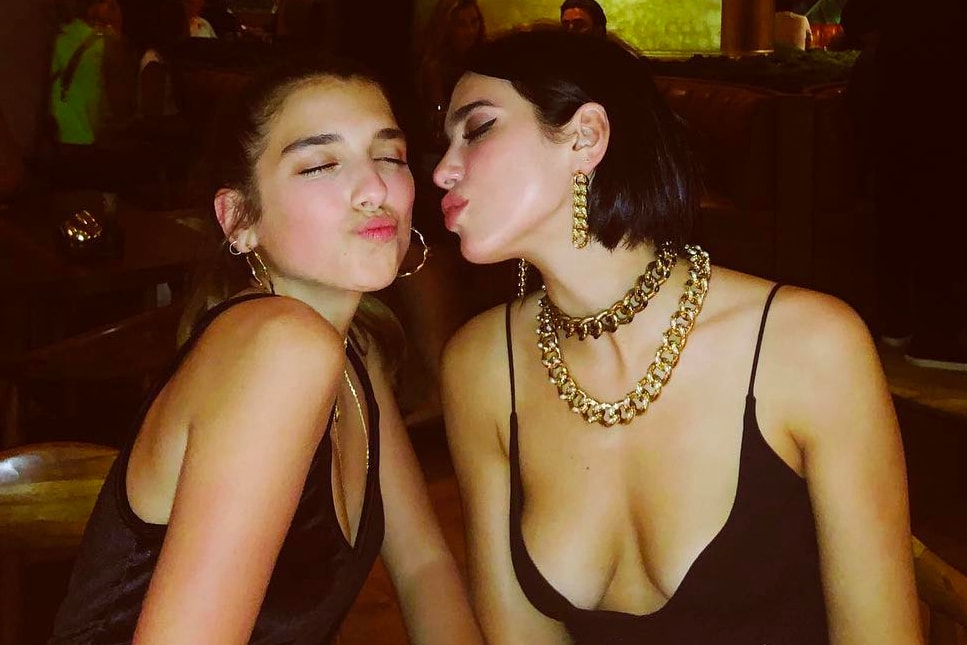Dua Lipa Sister Family Miami Kiss New Year's Eve 2018 2019 Celebrity