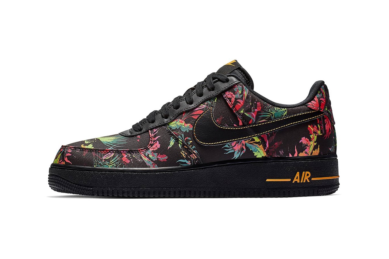 Nike Air Force 1 Black Tropical Floral Sneakers Trainers