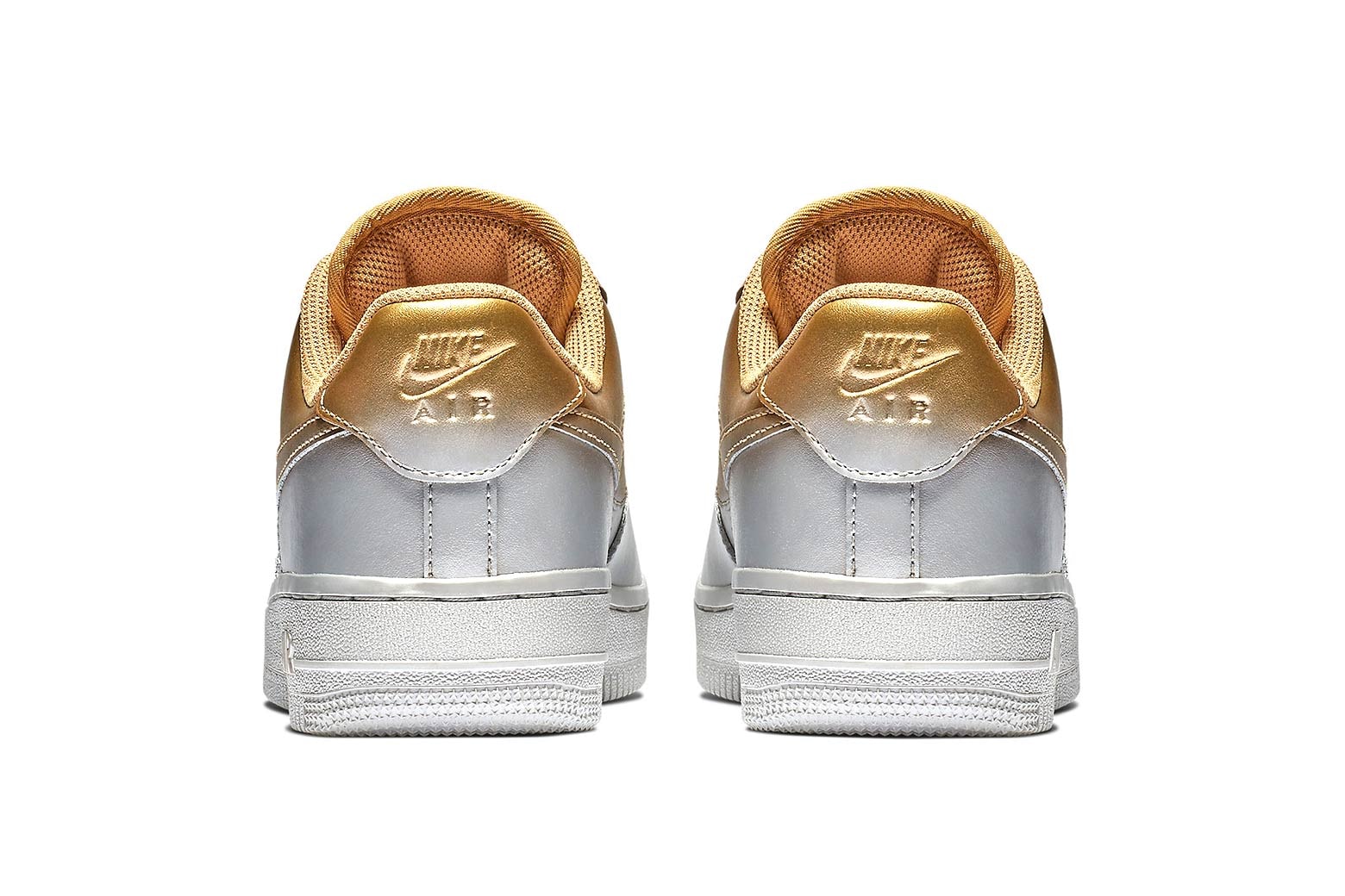 Nike Air Force 1 Gold Silver Paint
