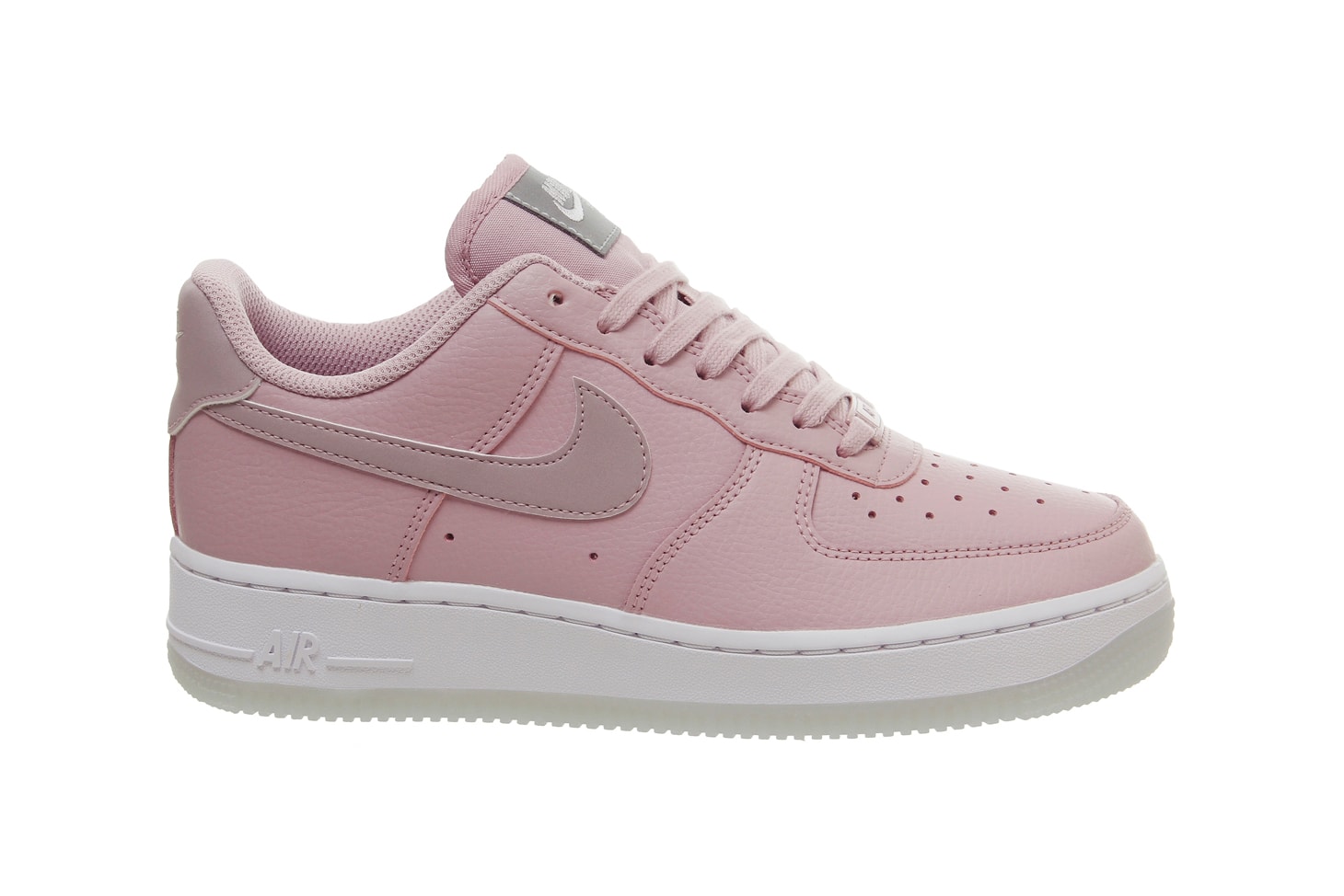 Nike Air Force 1 Plum Chalk Metallic Luster Pink Silver Sneakers Trainers
