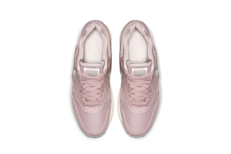 nike air max 1 giant jewel details swoosh logo tongue tag black pink cream tan glitter