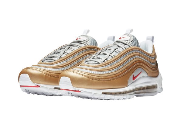 nike air max 97 gold and white