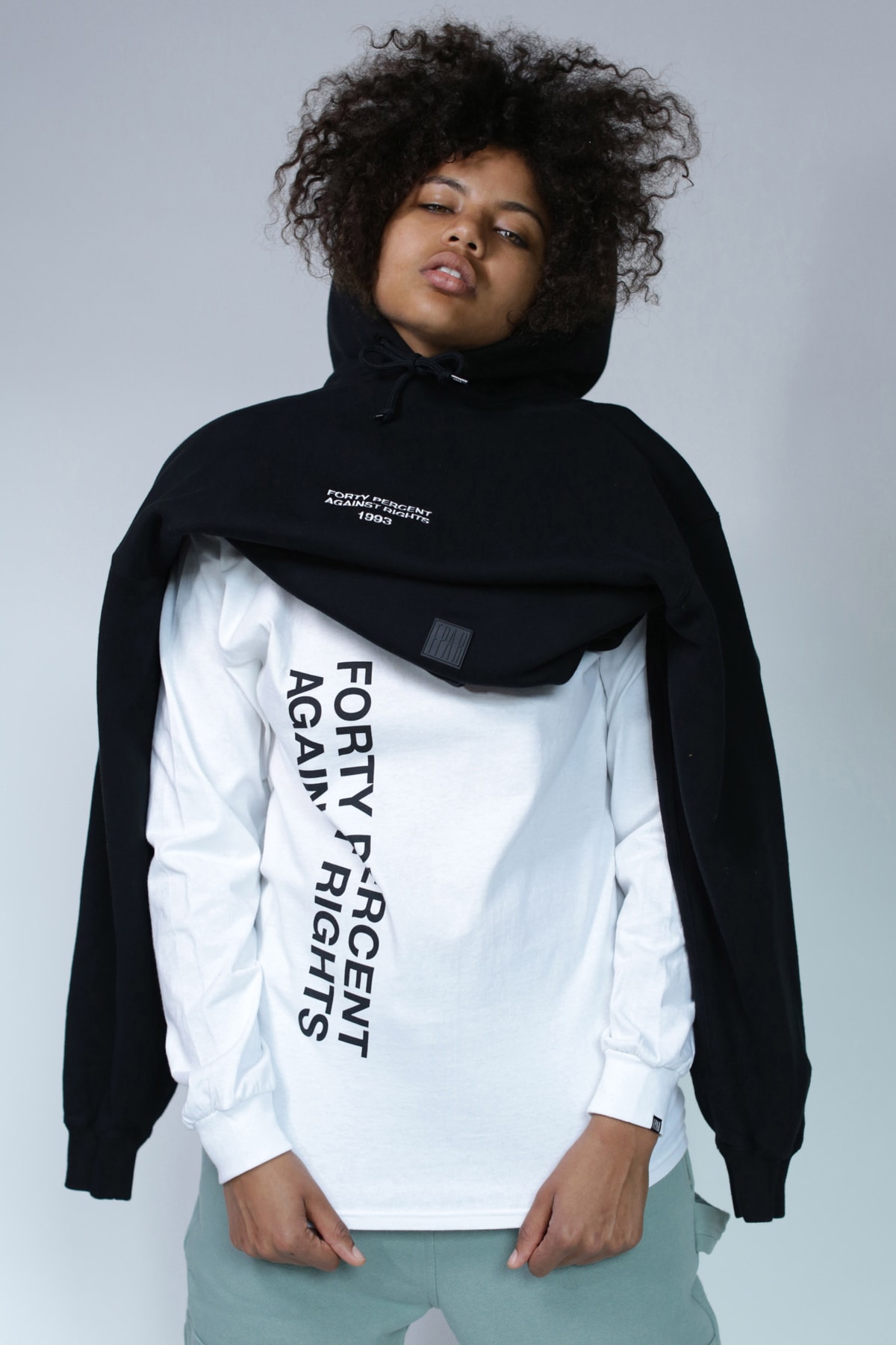 Richardson Holiday 2018 Collection Lookbook FPAR Hooded 03 Sweatshirt Black Long Sleeve White