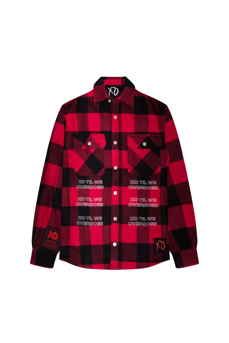 The Weeknd XO Tour Merch Release 004 Classic Logo II Flannel Red Black