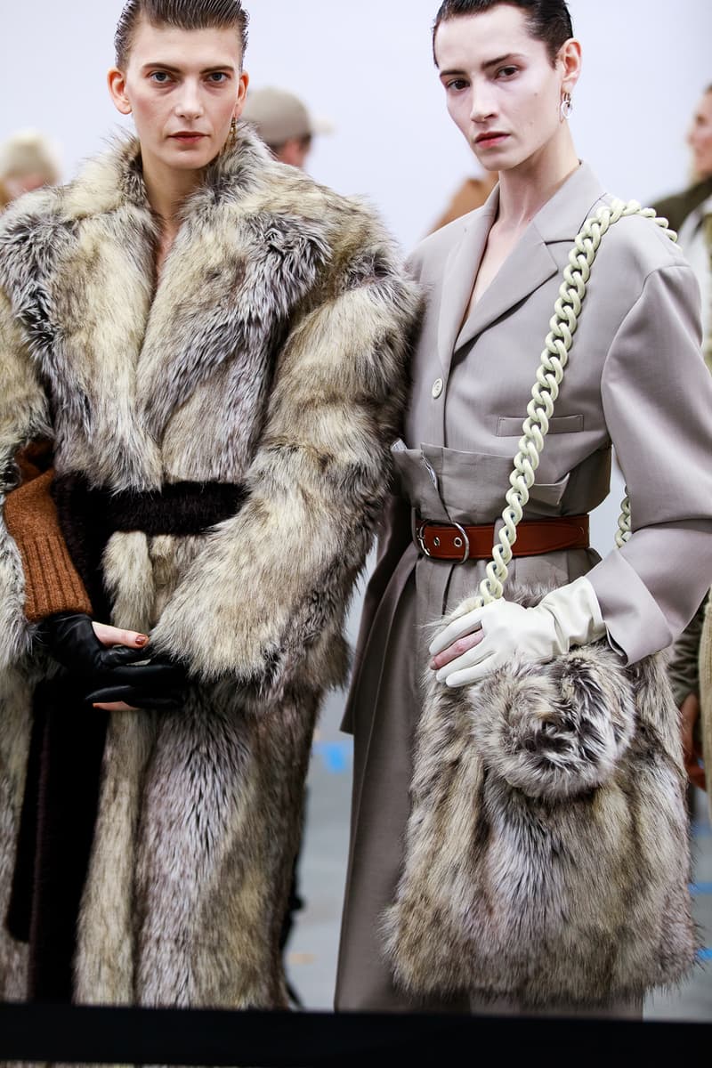 Acne Studios Fall Winter 2019 Show Backstage Paris Fashion Week Womenswear Johnny Johansson Coats Fur Bags Sunglasses Models