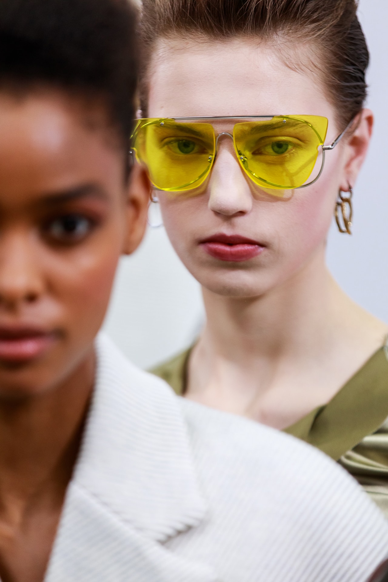 Acne Studios Fall Winter 2019 Show Backstage Paris Fashion Week Womenswear Johnny Johansson Coats Fur Bags Sunglasses Models