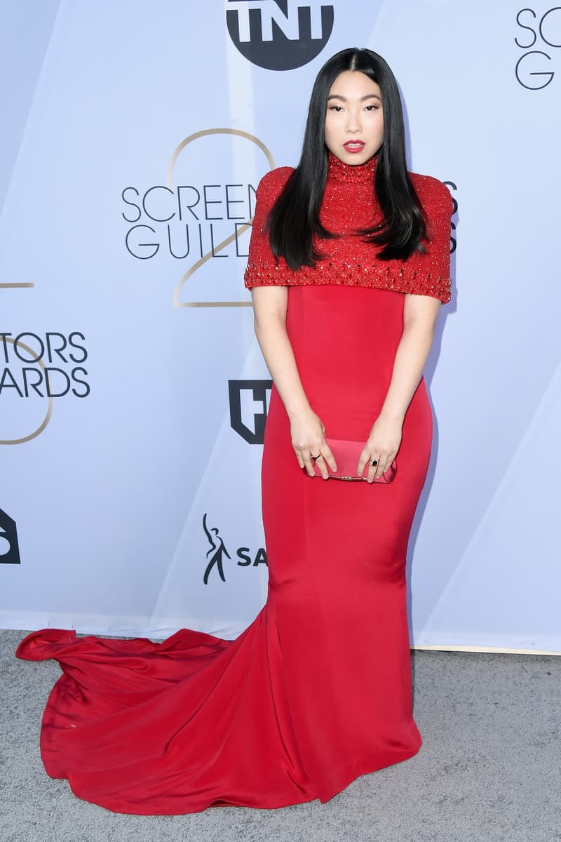 Awkwafina SAG Awards 2019 Mimi Plange Dress Red
