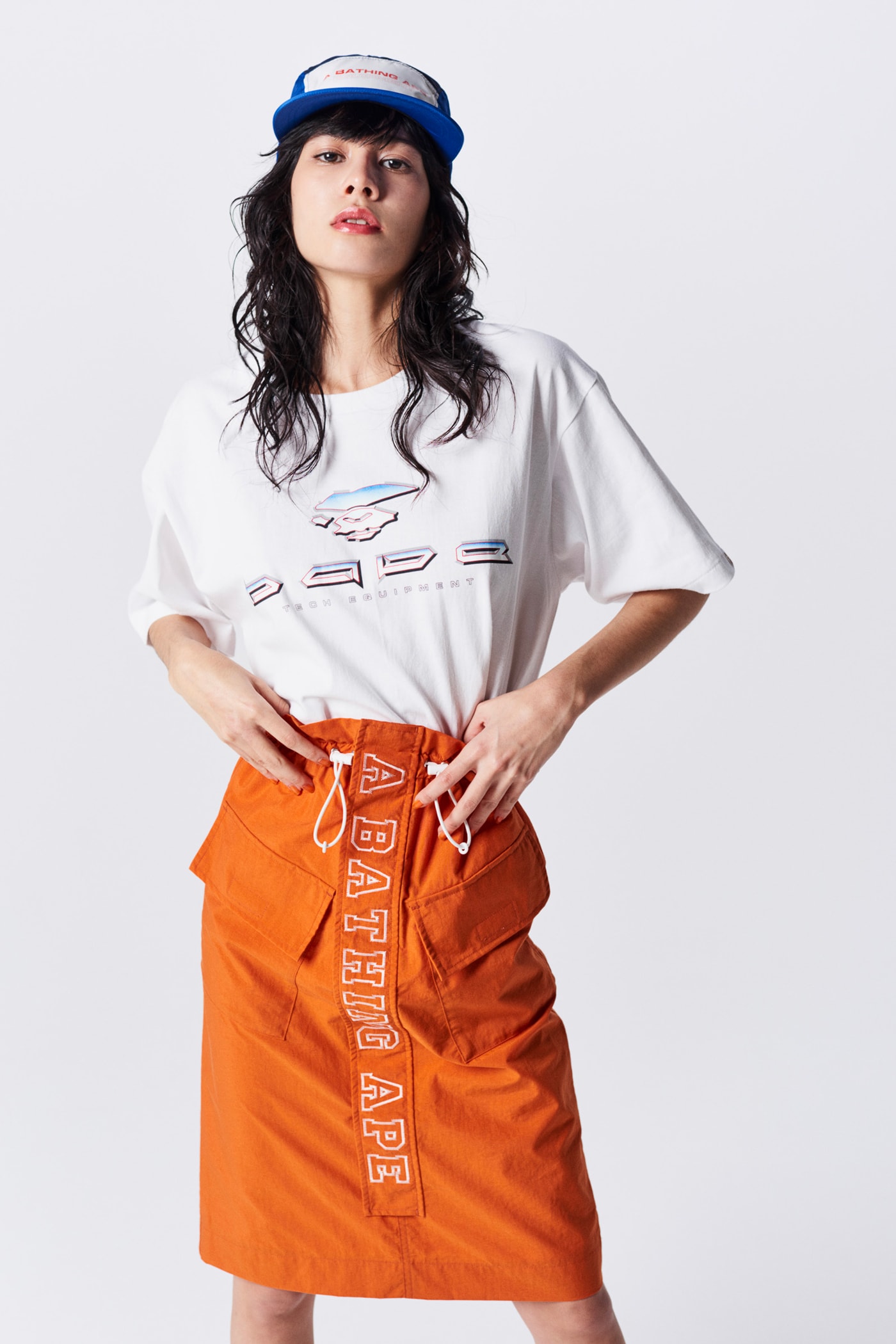 A Bathing Ape Spring Summer 2019 Collection Lookbook T-shirt White Skirt Orange