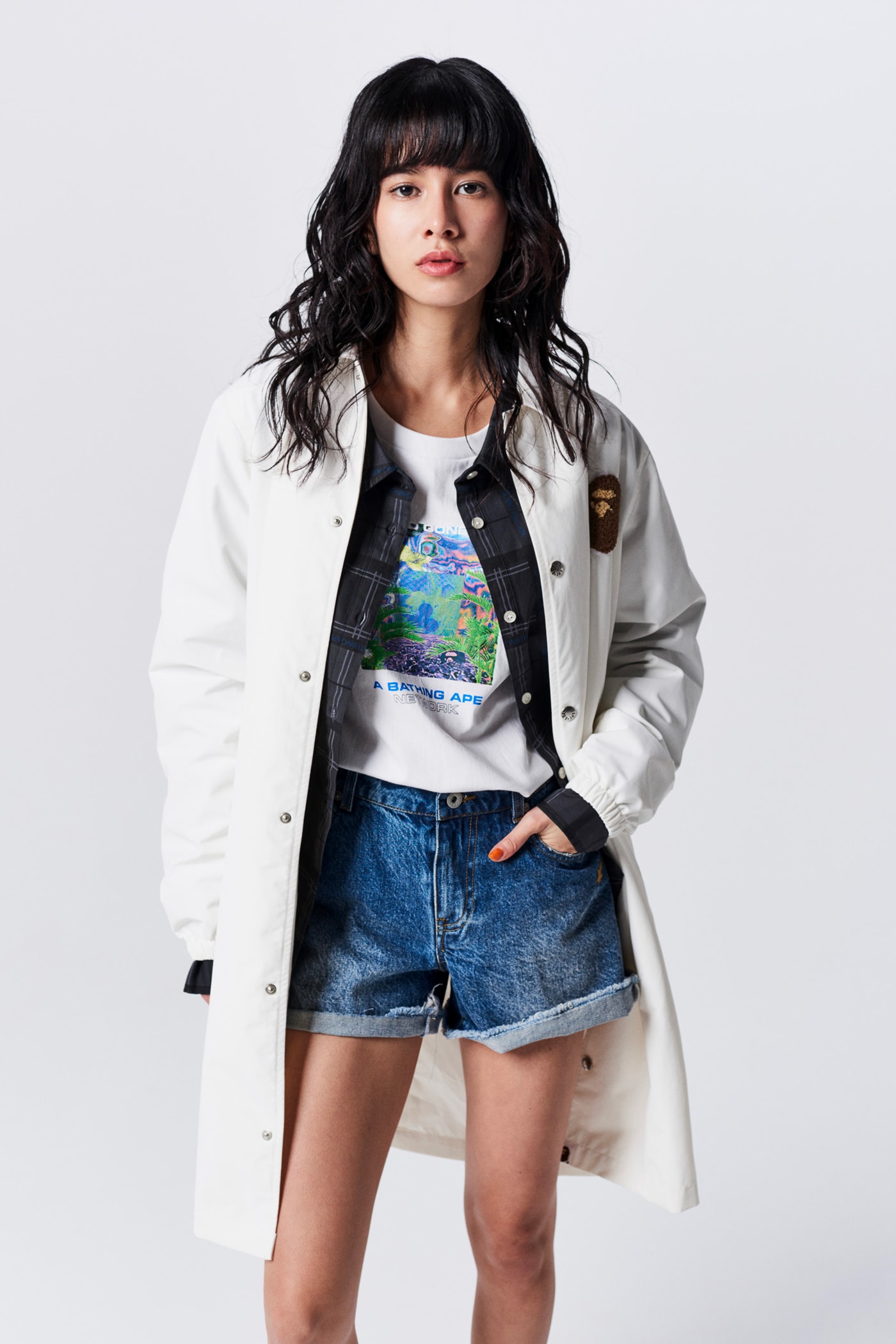 A Bathing Ape Spring Summer 2019 Collection Lookbook Jacket White Shorts Blue