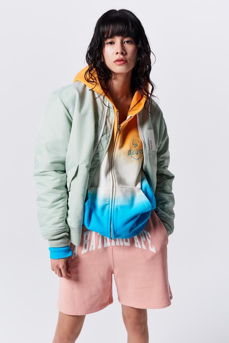 A Bathing Ape Spring Summer 2019 Collection Lookbook Hoodie Orange White Blue Jacket Green Shorts Pink