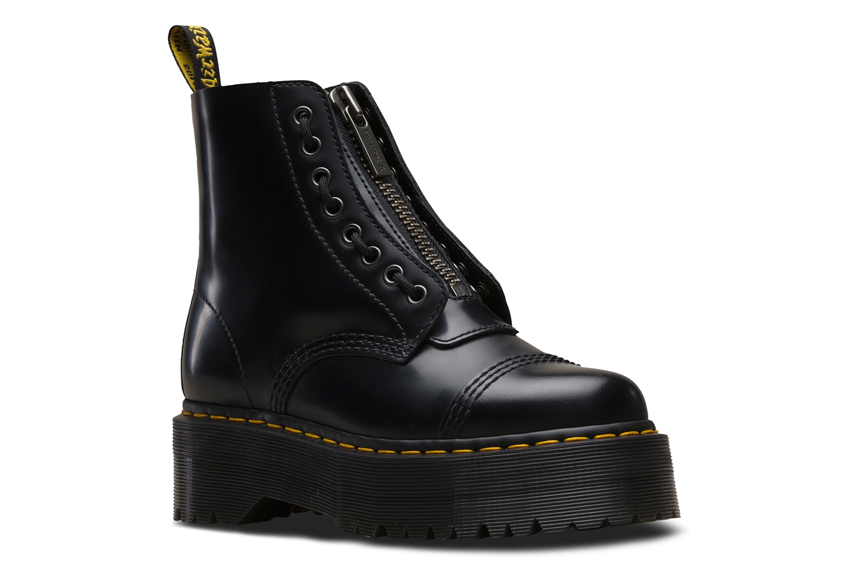 Dr. Martens Hardware Platform Boots Shoes Black Leather Caspian Sinclair Caraya Pisa