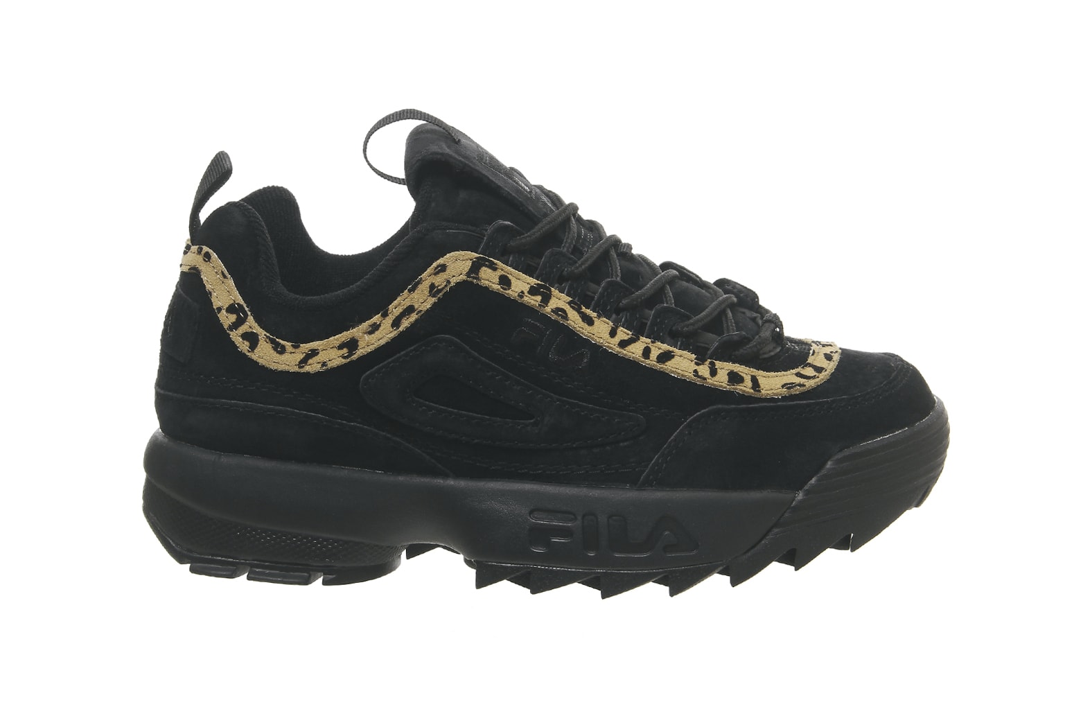 FILA Disruptor 2 Leopard Print in Black/White Sneaker Shoe Chunky Silhouette