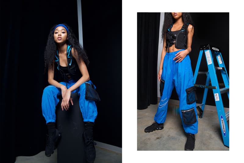 frankie collective sara gourlay nike rework pants reflective tape vancouver vintage