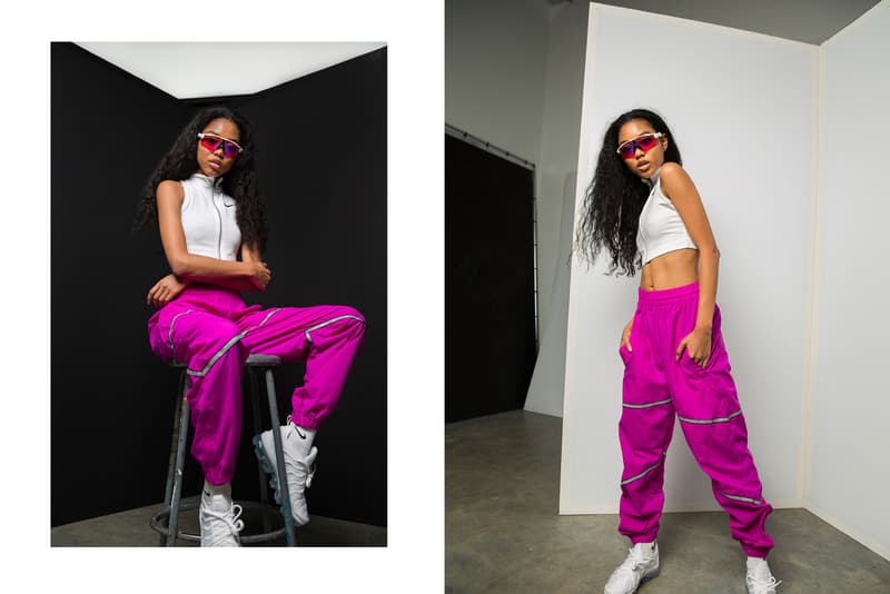 frankie collective sara gourlay nike rework pants reflective tape vancouver vintage