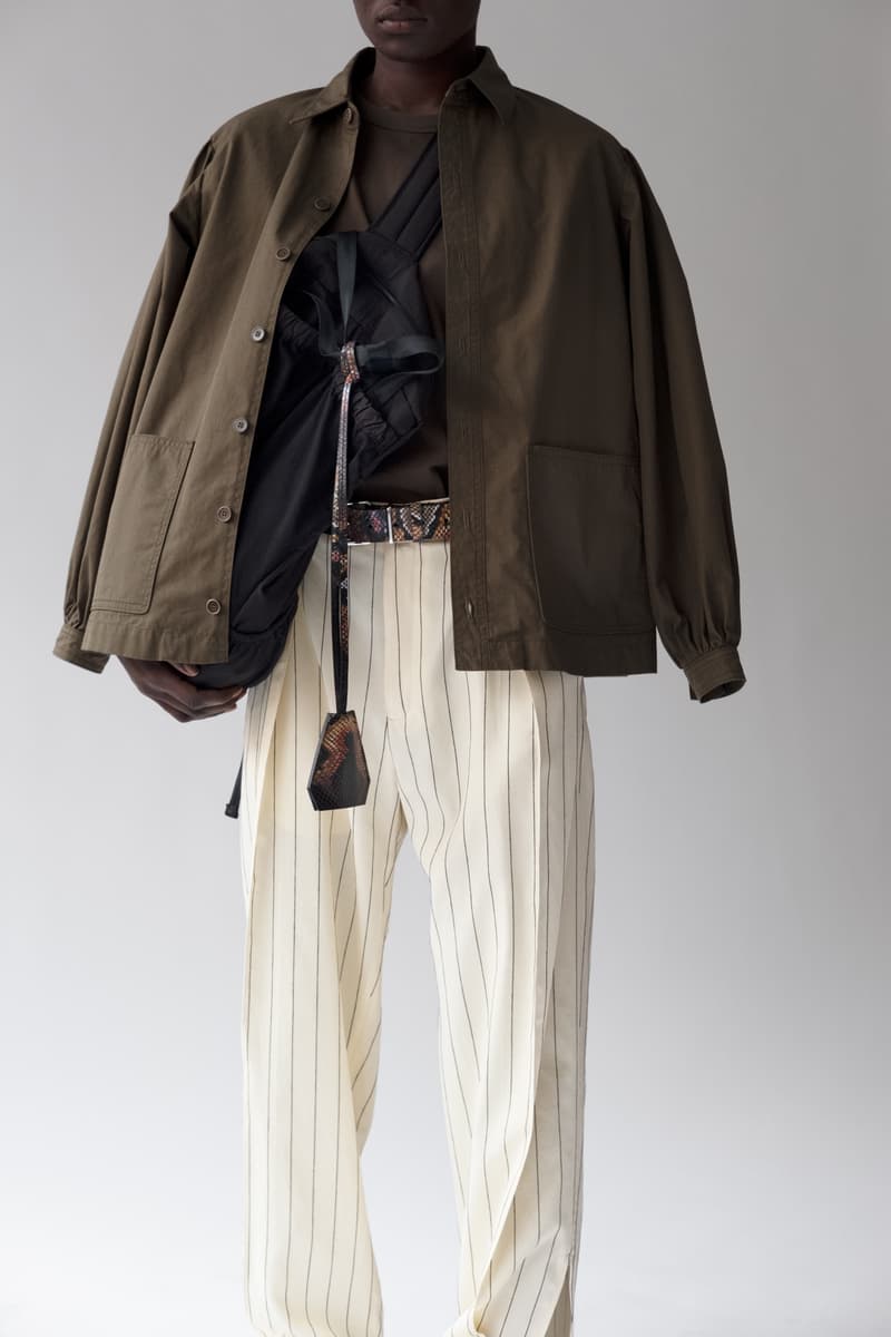 HOPE Pre Fall 2019 Lookbook Jacket Green Pants Cream