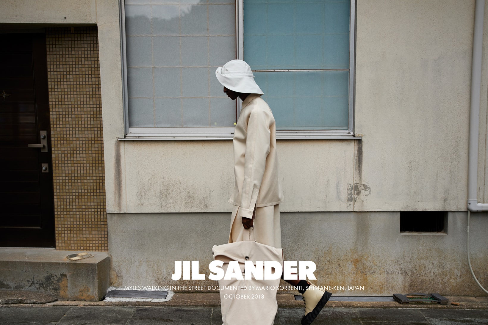 Jil Sander Spring Summer 2019 Campaign Top Hat Backpack Pants Tan
