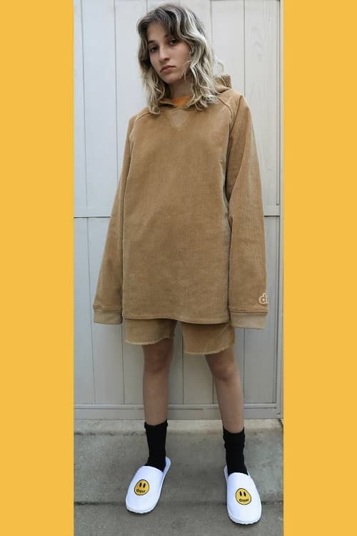 Justin Bieber's Line Drew House Drops First Range Collection Corduroy Lookbook Pieces Smiley Fashion