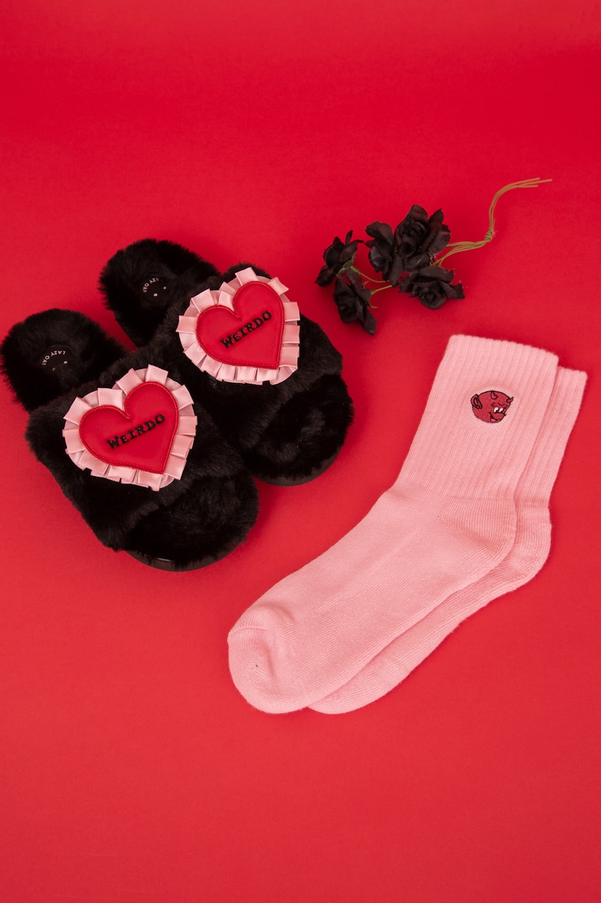 Lazy Oaf Valentine's Day Capsule Collection Red Pink Roses Graphic Pieces