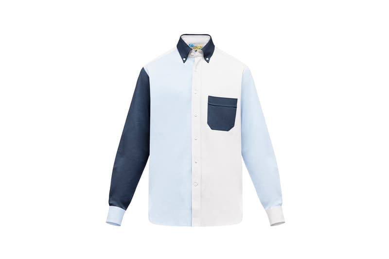 LOEWE Eye Nature Collection Collared Shirt Navy White