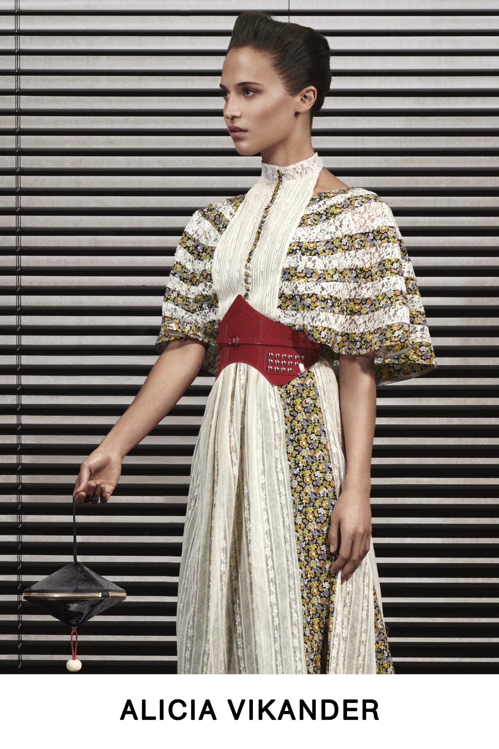 Louis Vuitton Pre-Fall 2019 Lookbook Alicia Vikander Dress Cream