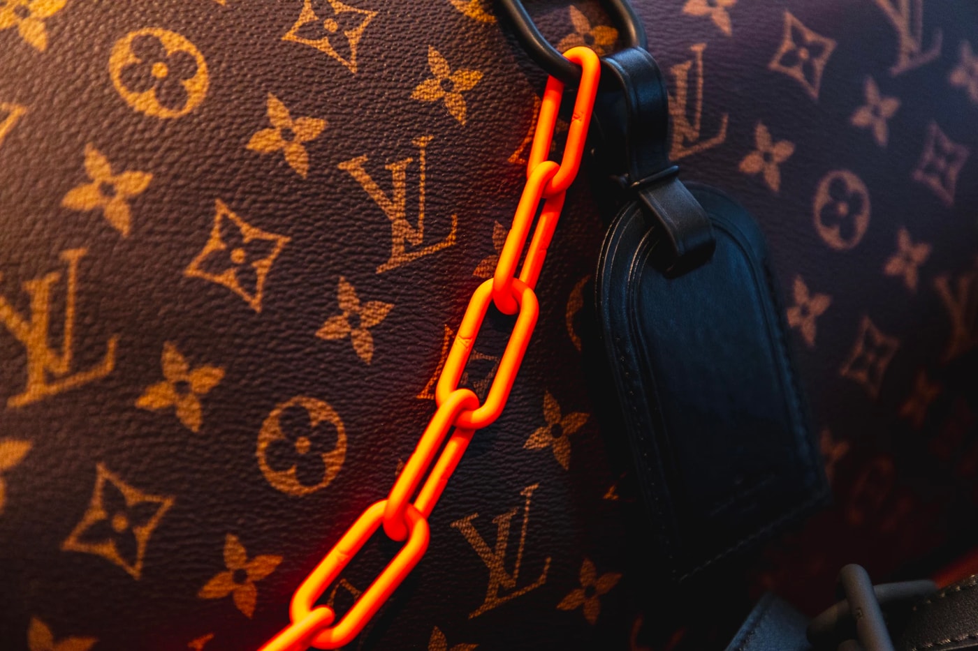 louis vuitton virgil abloh ss19 spring summer 2019 menswear monogram bag orange chain