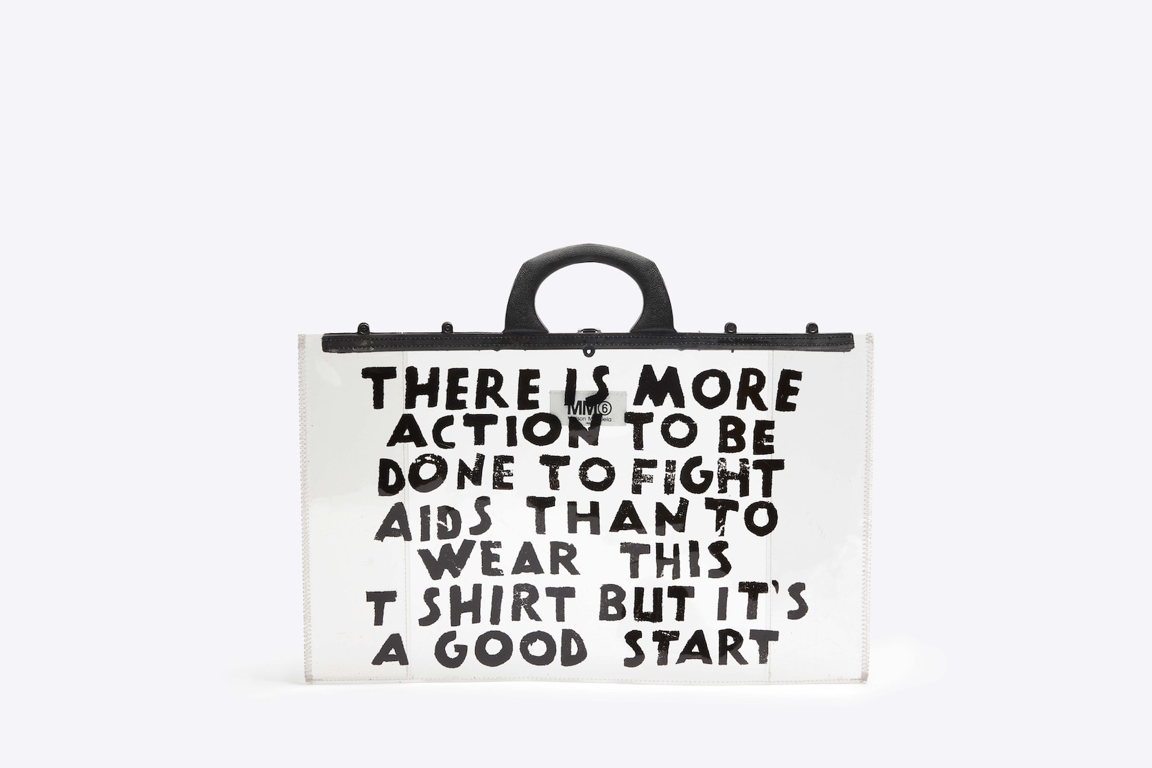 MM6 Maison Margiela Charity Capsule Collection Tote Bag Slogan HIV Aids Project AIDES Organization