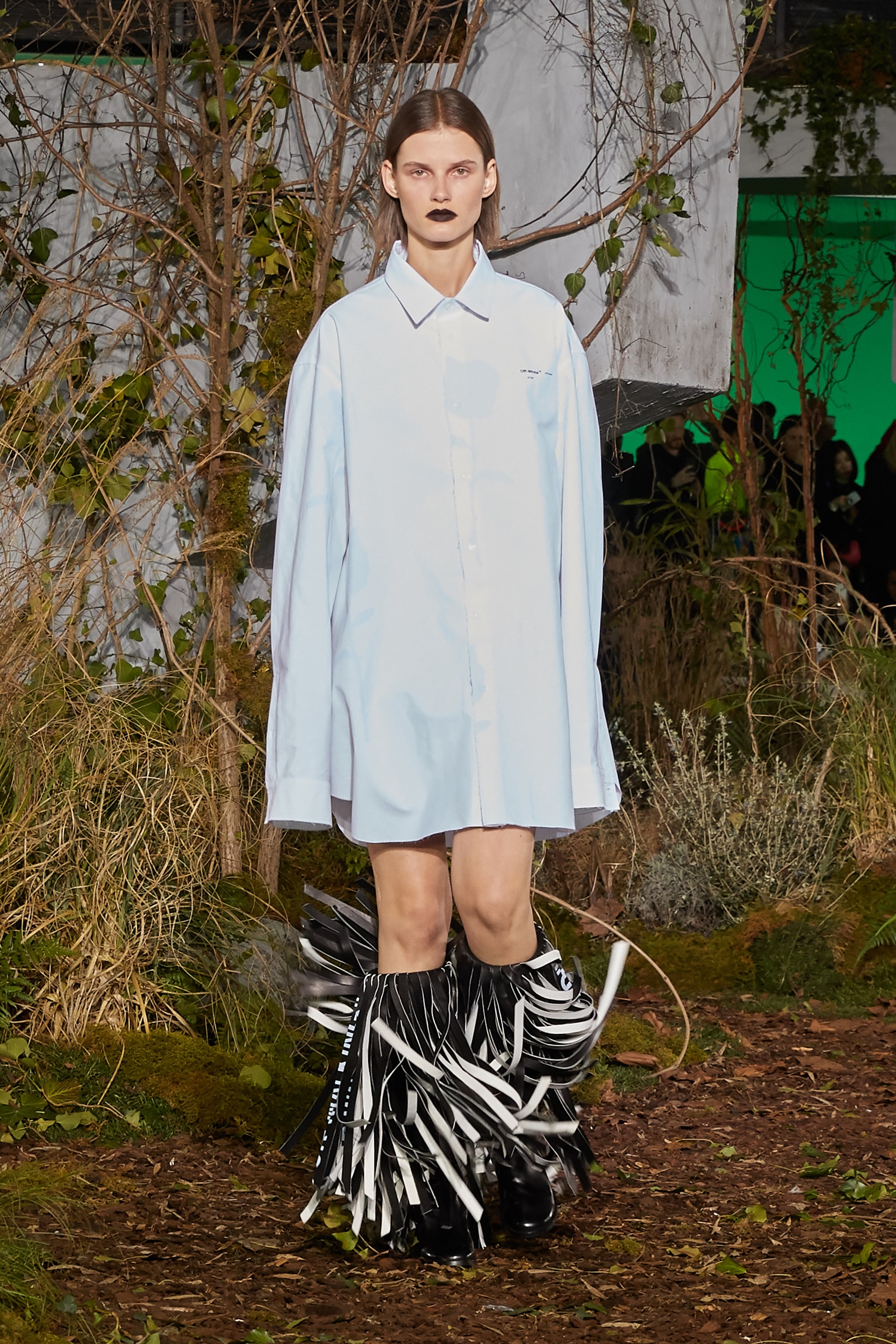 Off-White Virgil Abloh Fall Winter 2019 Paris Fashion Week Show Collection Backstage Long Sleeved Shirt White