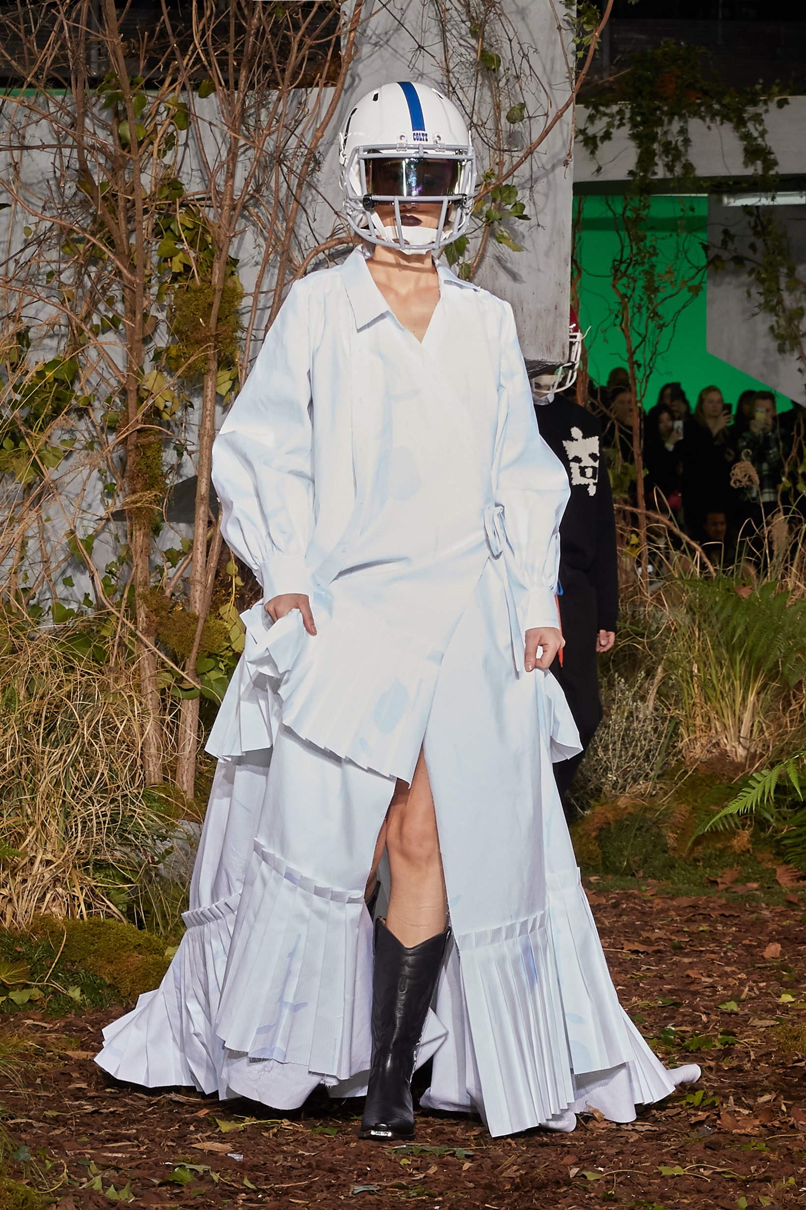Off-White Virgil Abloh Fall Winter 2019 Paris Fashion Week Show Collection Backstage Cotton Dress White