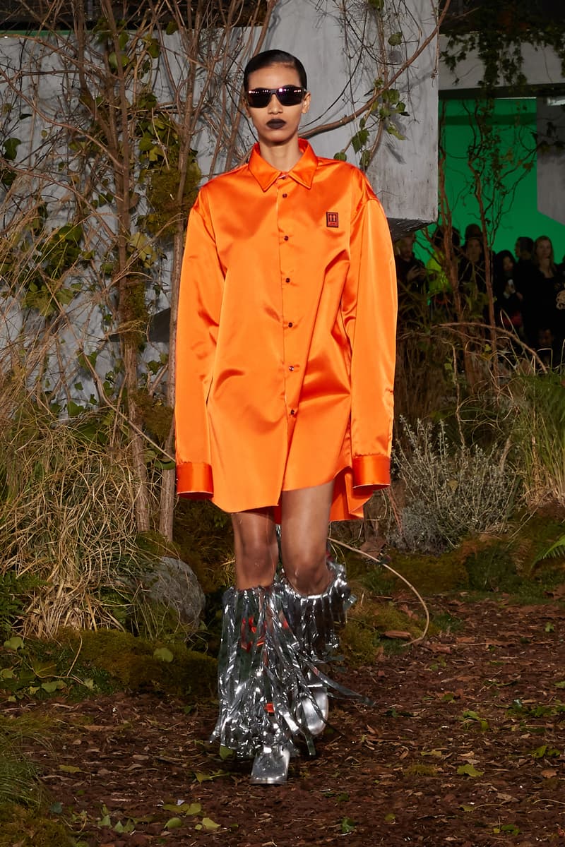 Off-White Virgil Abloh Fall Winter 2019 Paris Fashion Week Show Collection Backstage Blazer Dress Orange