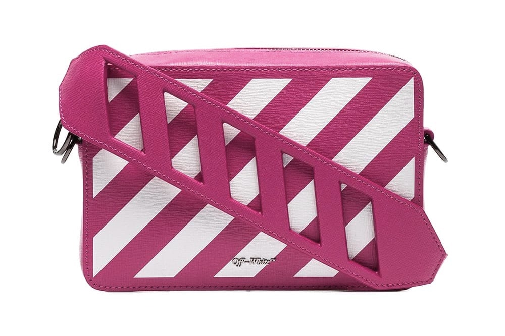 Off-White Pink White Diagonal Stripe Shoulder Belt Bag Virgil Abloh